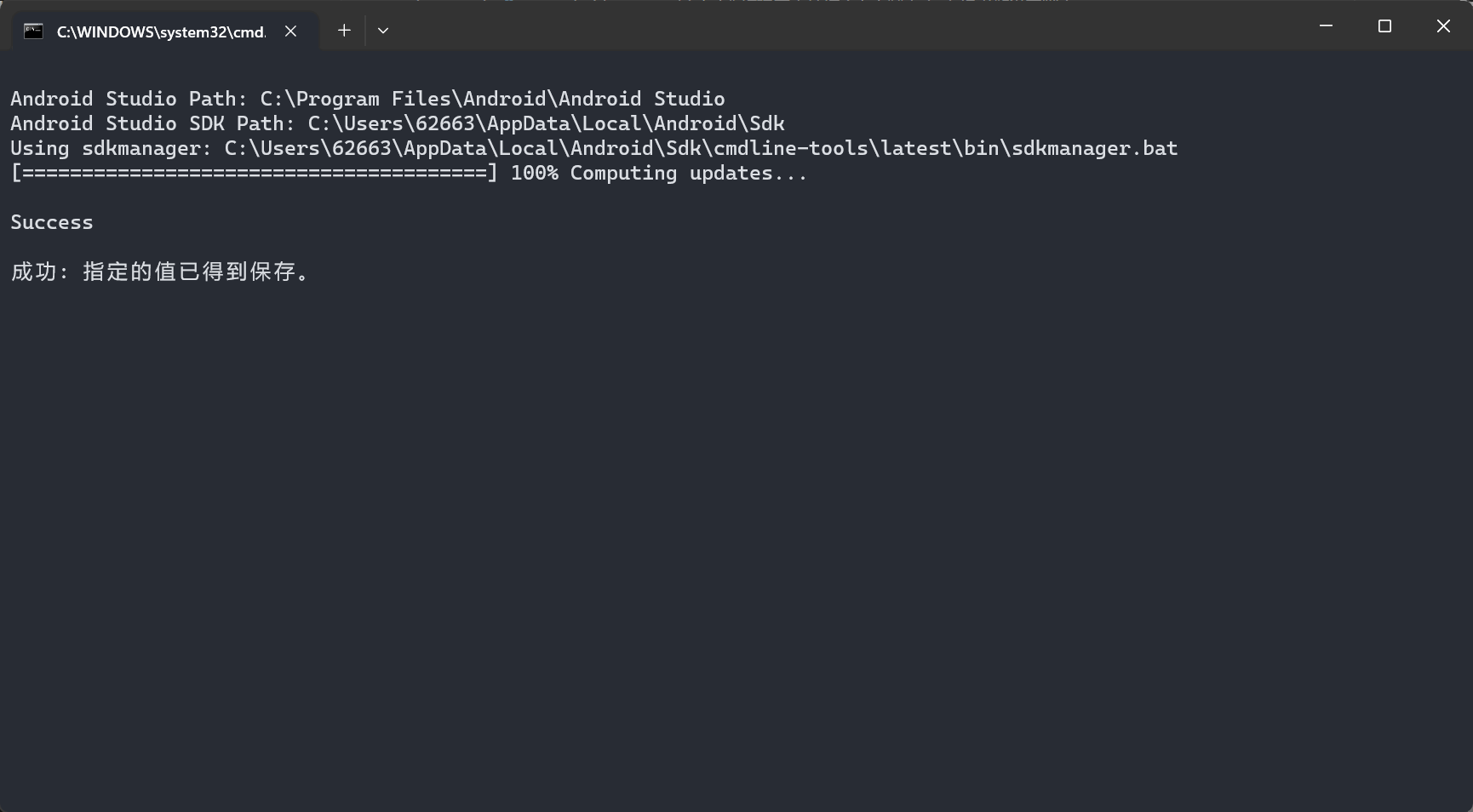 运行SetupAndroid脚本